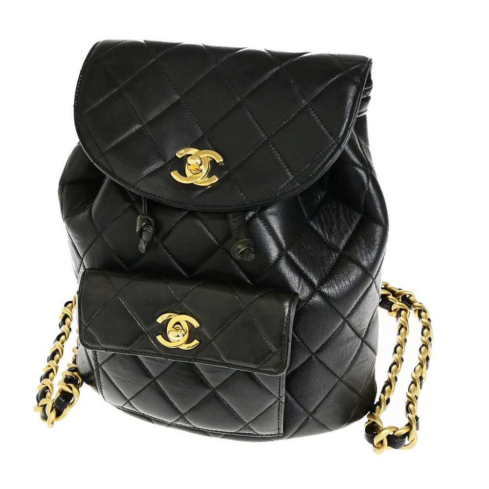 Chanel Duma Black Leather Backpack Bag (Pre-Owned) - image 1