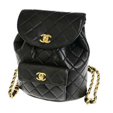 Chanel Duma Black Leather Backpack Bag (Pre-Owned) - image 1