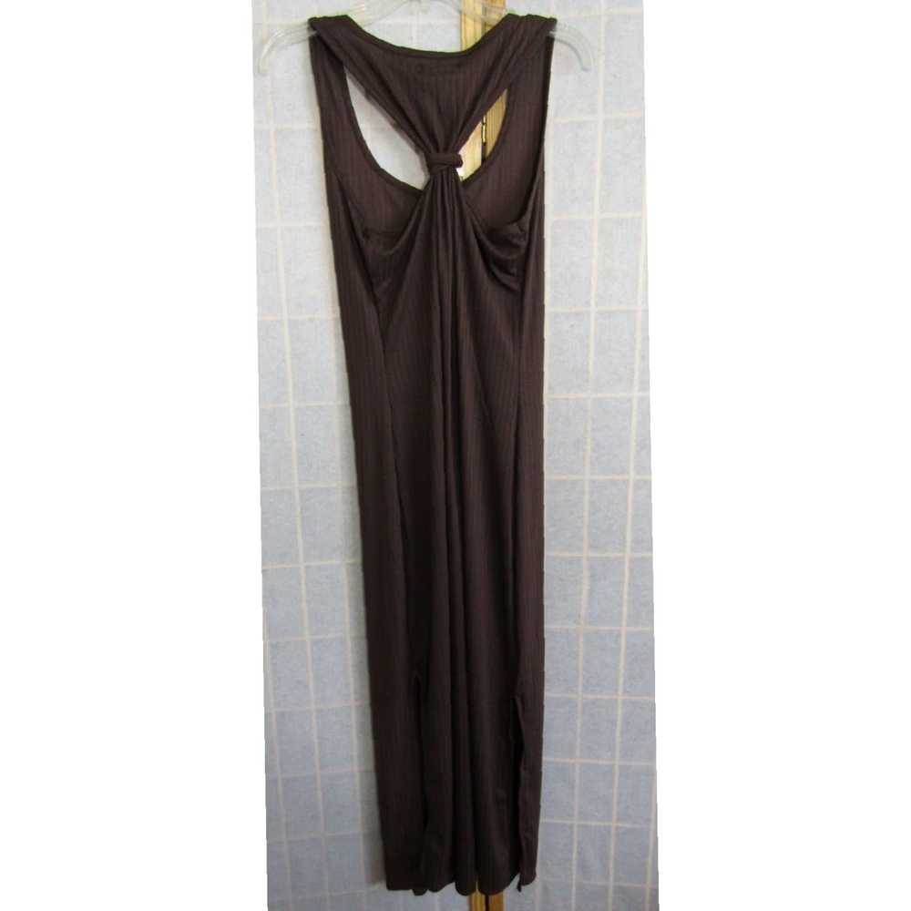 Vintage Stunning Brown Ribbed Sleeveless Dress wi… - image 3