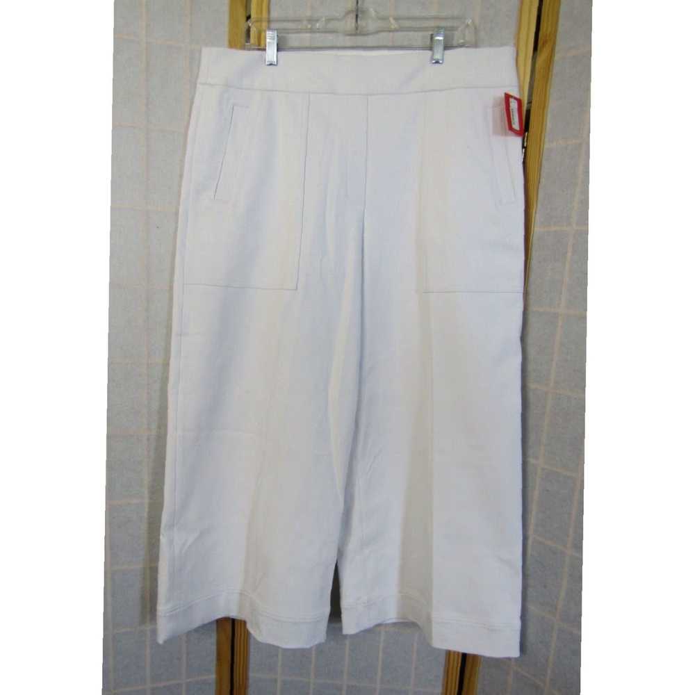 Spanx Cropped Wide Leg Cotton Rayon Blend White T… - image 1