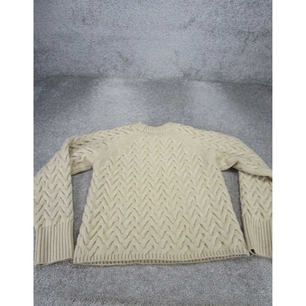 Vintage Womens Beige Cable Knit Crew Neck Sweater… - image 3