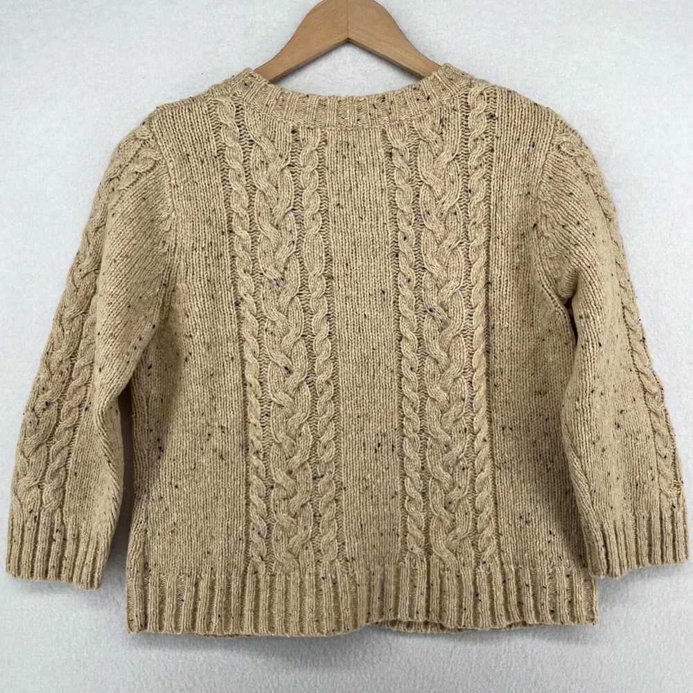 Blend Lambswool Blend Cable Knit Speckled Beige C… - image 2