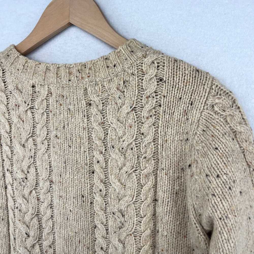 Blend Lambswool Blend Cable Knit Speckled Beige C… - image 6