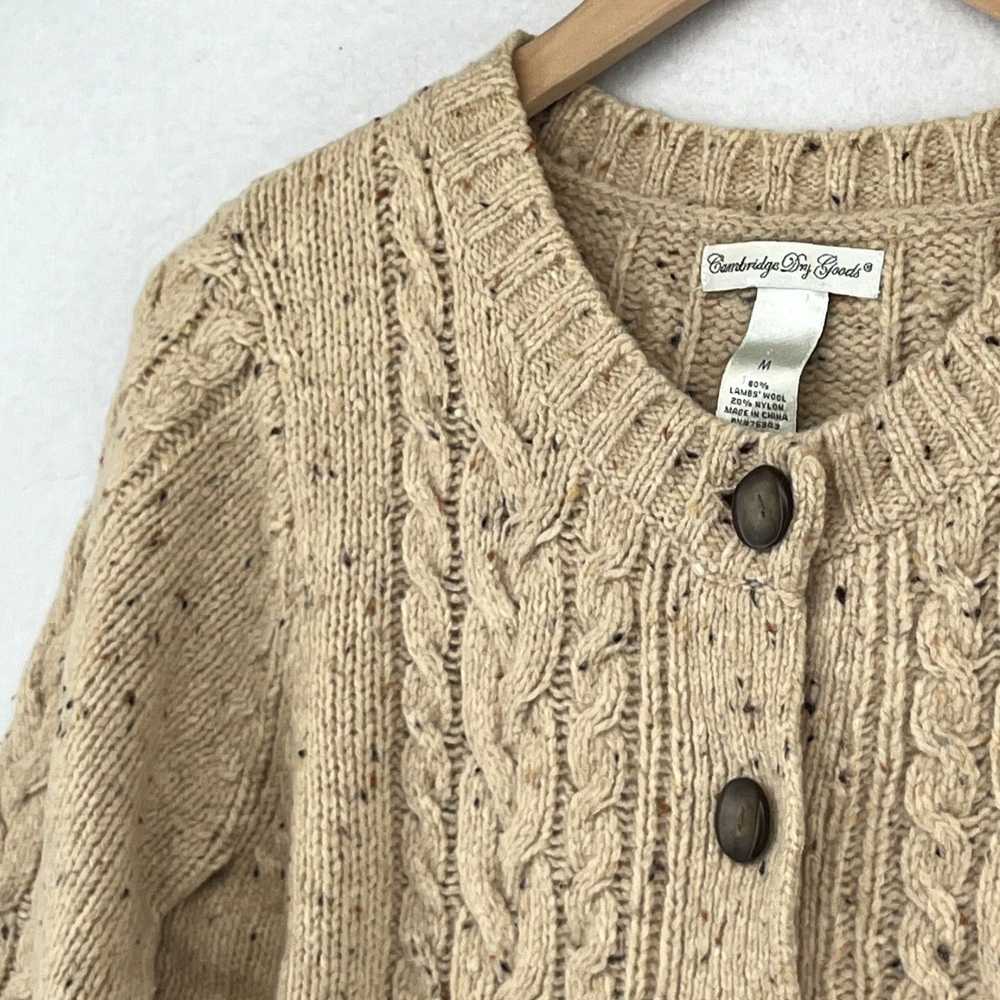 Blend Lambswool Blend Cable Knit Speckled Beige C… - image 7