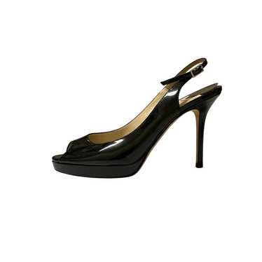 Jimmy Choo Jimmy Choo Black Patent Leather Peep To