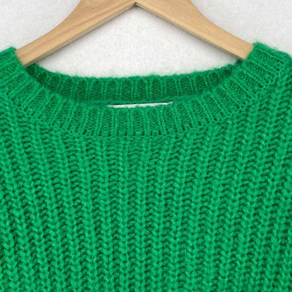 Zara Womens S Soft Green Cropped Ribbed Alpaca Bl… - image 3