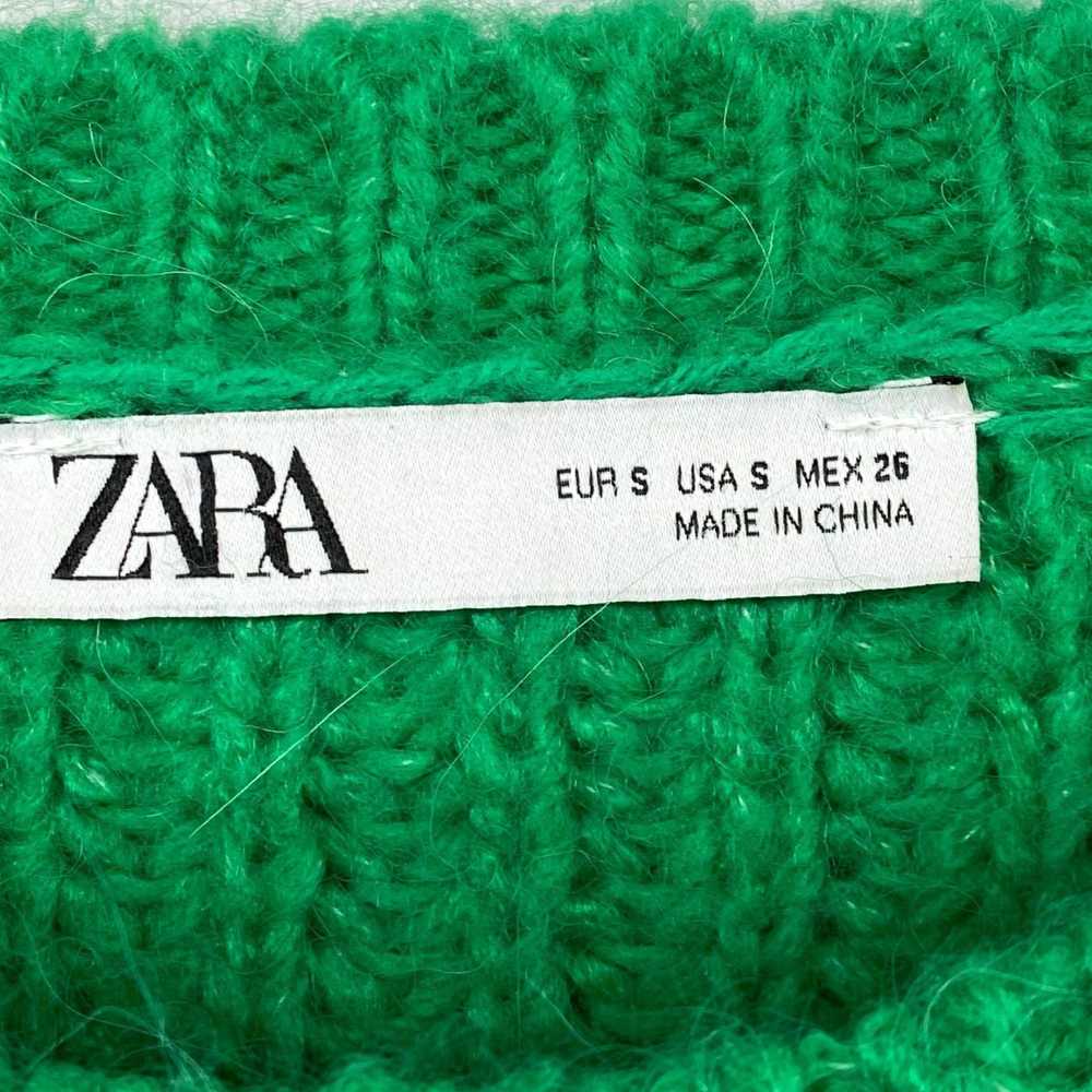 Zara Womens S Soft Green Cropped Ribbed Alpaca Bl… - image 7