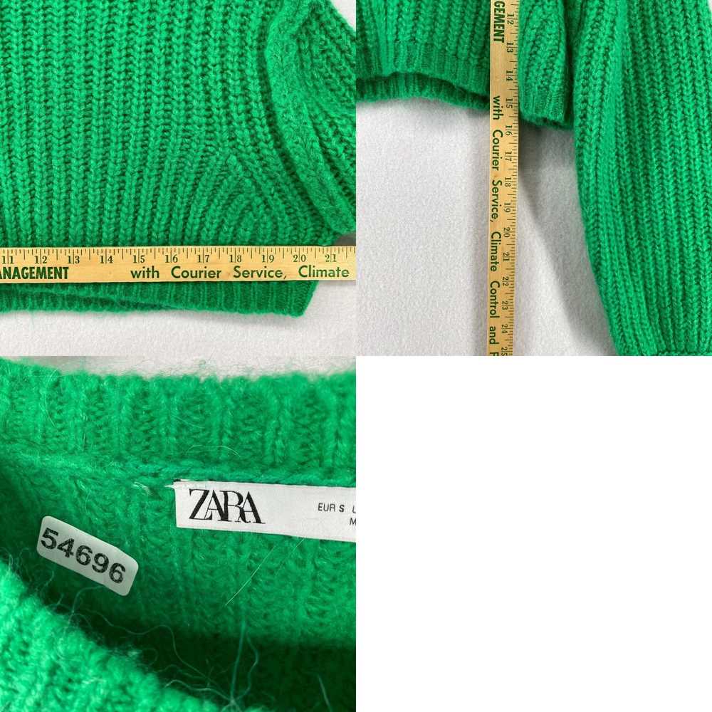 Zara Womens S Soft Green Cropped Ribbed Alpaca Bl… - image 8