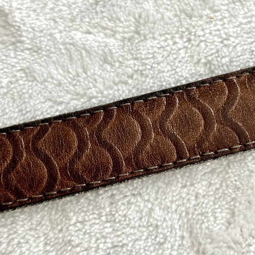 Fendi Vtg Fendi Leather Belt Brown Gold Logo Embo… - image 5