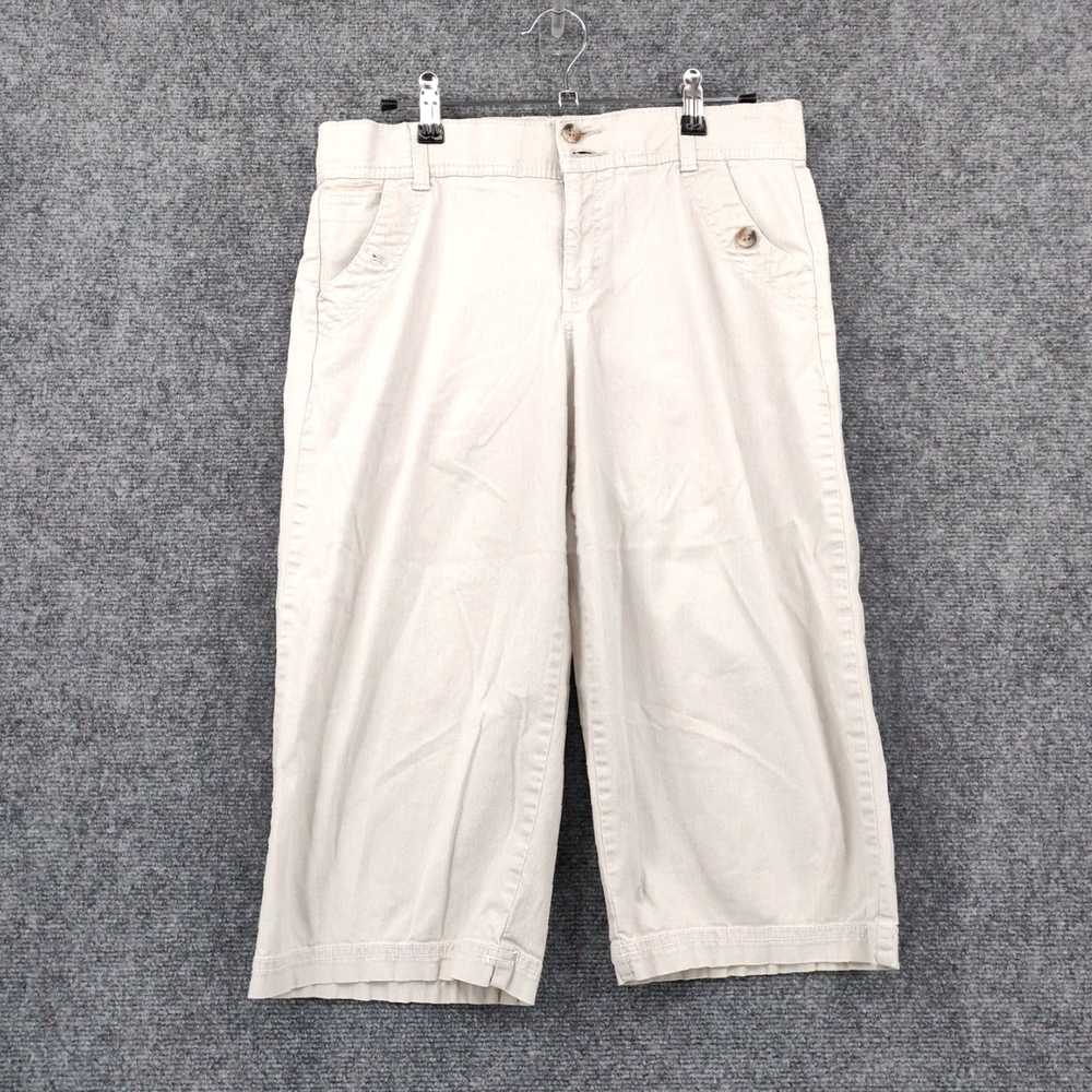 Dockers Cropped Beige Flat Front Cotton Blend Pan… - image 1