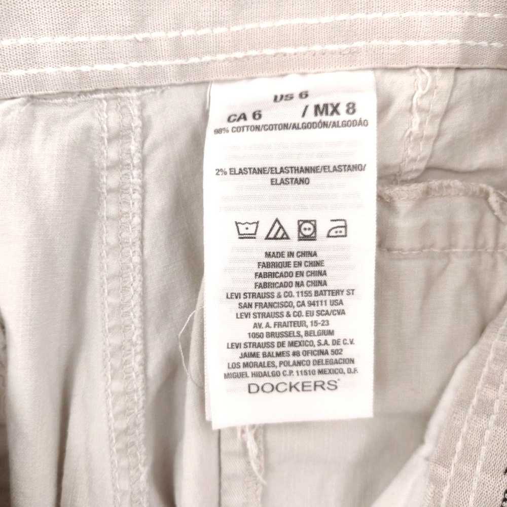 Dockers Cropped Beige Flat Front Cotton Blend Pan… - image 3