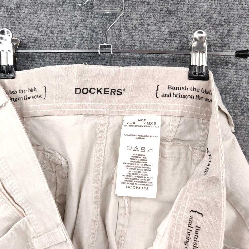 Dockers Cropped Beige Flat Front Cotton Blend Pan… - image 4