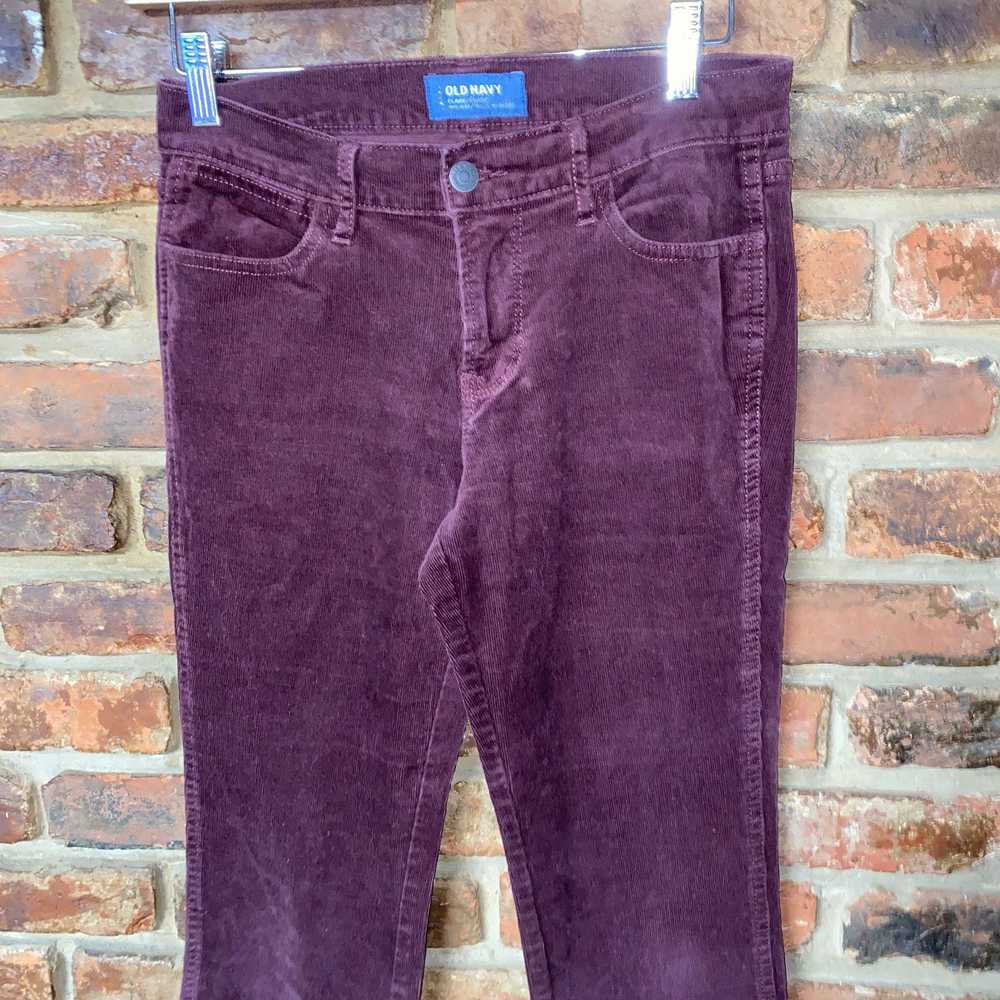 Old Navy Old Navy Burgundy Red Corduroy Mid-Rise … - image 2