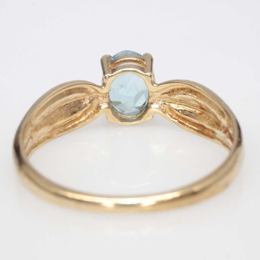 JCM 10K Yellow Gold Aquamarine Accent Ring Size 7… - image 4