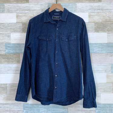 Express Express Denim Printed Western Shirt Blue M