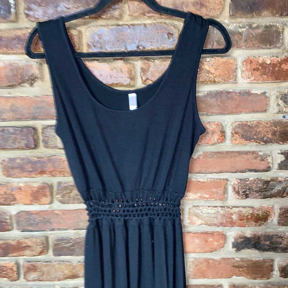 Xhilaration Black Sleeveless Crochet Waist Maxi D… - image 2