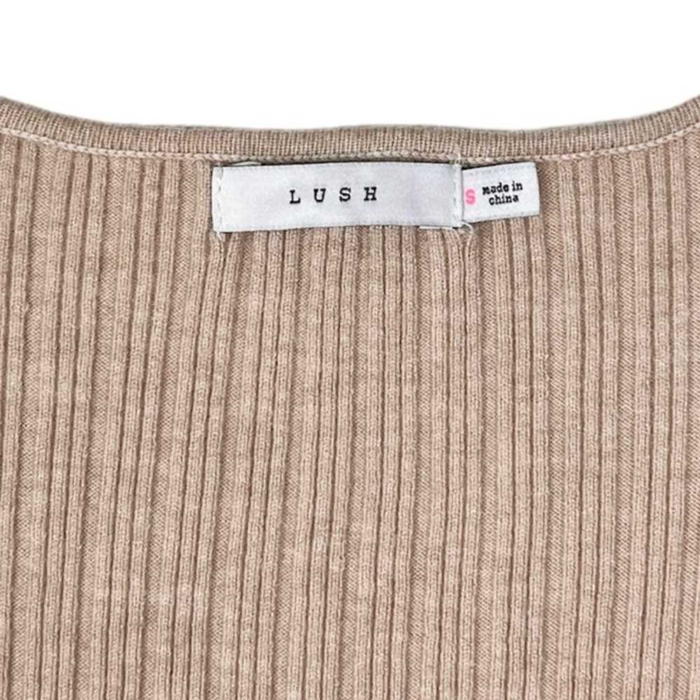 LUSH Puff Sleeve Ribbed Knit Square Neck T-Shirt … - image 3