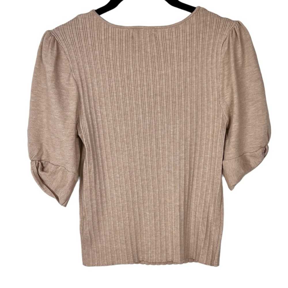 LUSH Puff Sleeve Ribbed Knit Square Neck T-Shirt … - image 5