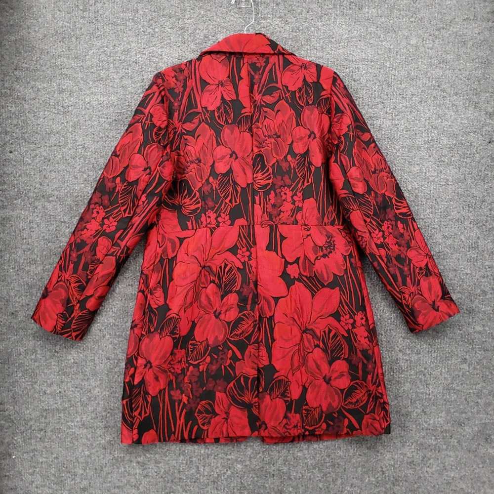 Vintage Red Floral Jacquard Women's Blazer Coat L… - image 2