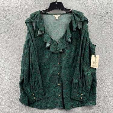 Vintage Luxurious Long Sleeve Green Top for Women… - image 1