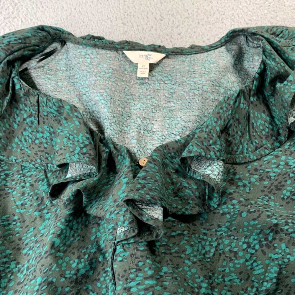 Vintage Luxurious Long Sleeve Green Top for Women… - image 5