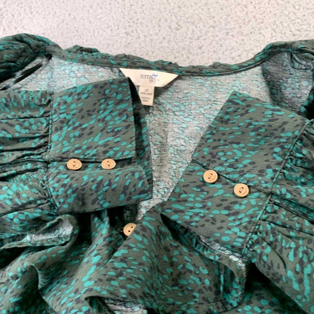 Vintage Luxurious Long Sleeve Green Top for Women… - image 6