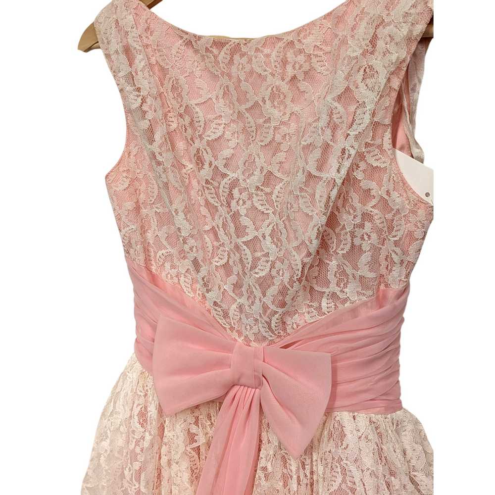 1980s Pink Midi Lace Dress - image 5