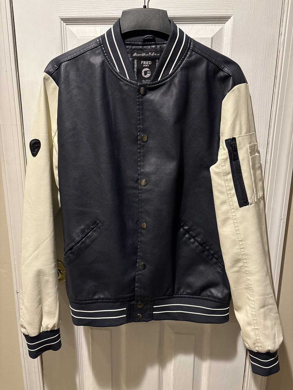 Streetwear × Varsity Jacket × Vintage Leather Nav… - image 1