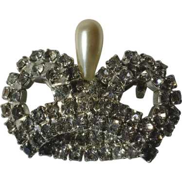 Stunning Sparkle Rhinestone Crown with Faux Pearl… - image 1