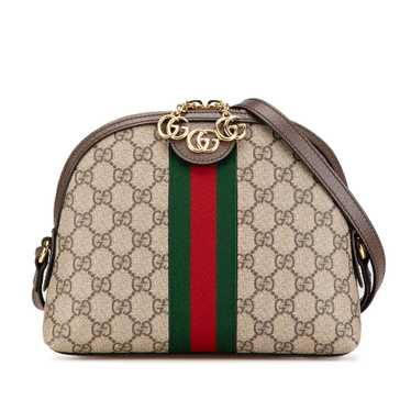 Brown Gucci GG Supreme Web Ophidia Crossbody