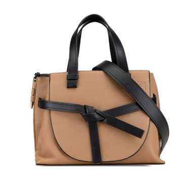 Brown LOEWE Small Leather Gate Top Handle Satchel