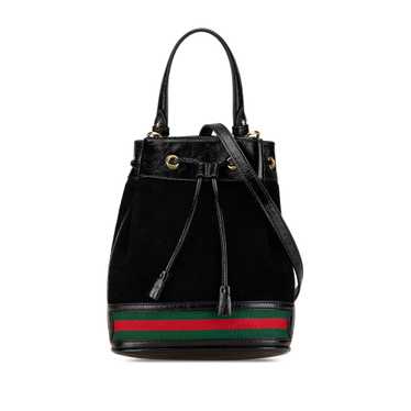 Black Gucci Small Suede Ophidia Bucket Bag - image 1