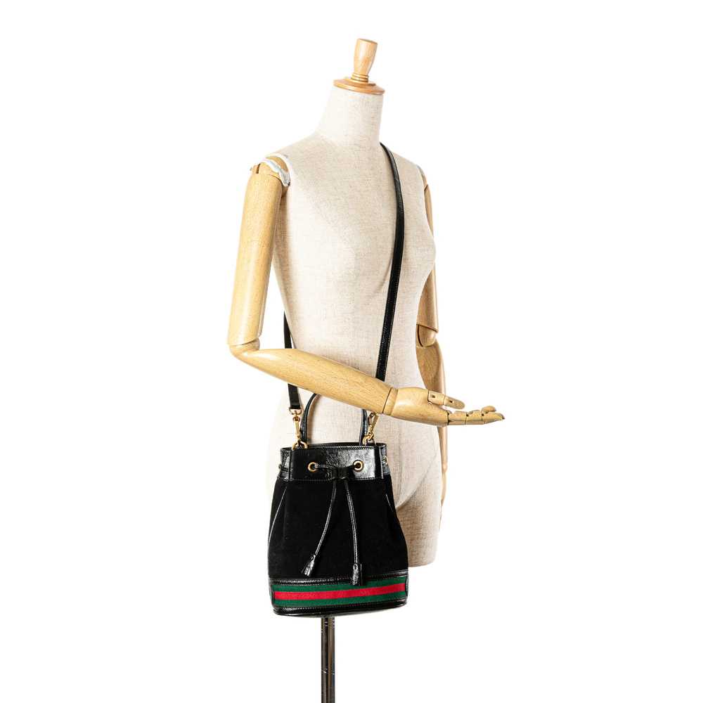 Black Gucci Small Suede Ophidia Bucket Bag - image 4