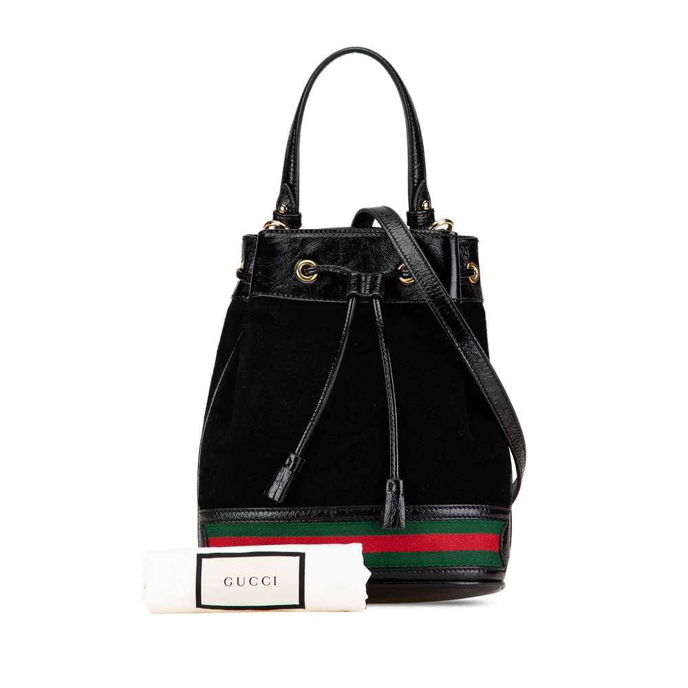 Black Gucci Small Suede Ophidia Bucket Bag - image 5