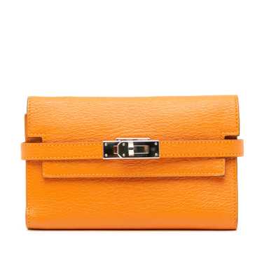 Orange Hermès Chevre Classic Kelly Compact Wallet