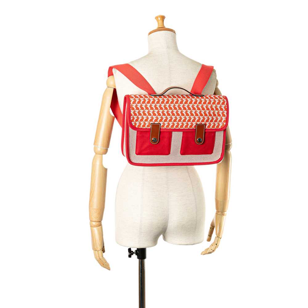 Red Hermès Toile and Barenia Animaux Pixel Backpa… - image 11