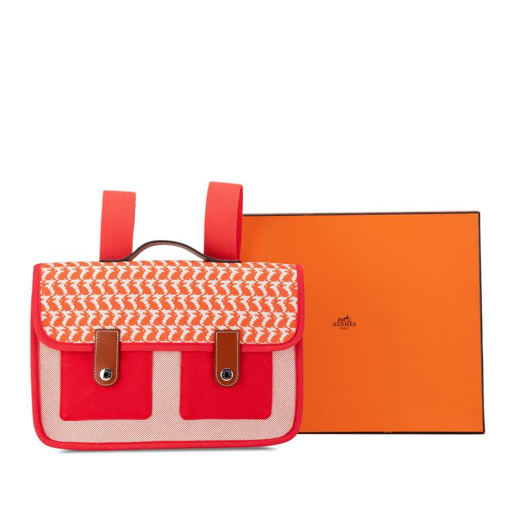 Red Hermès Toile and Barenia Animaux Pixel Backpa… - image 12