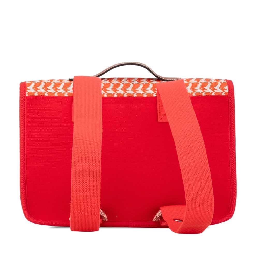 Red Hermès Toile and Barenia Animaux Pixel Backpa… - image 3