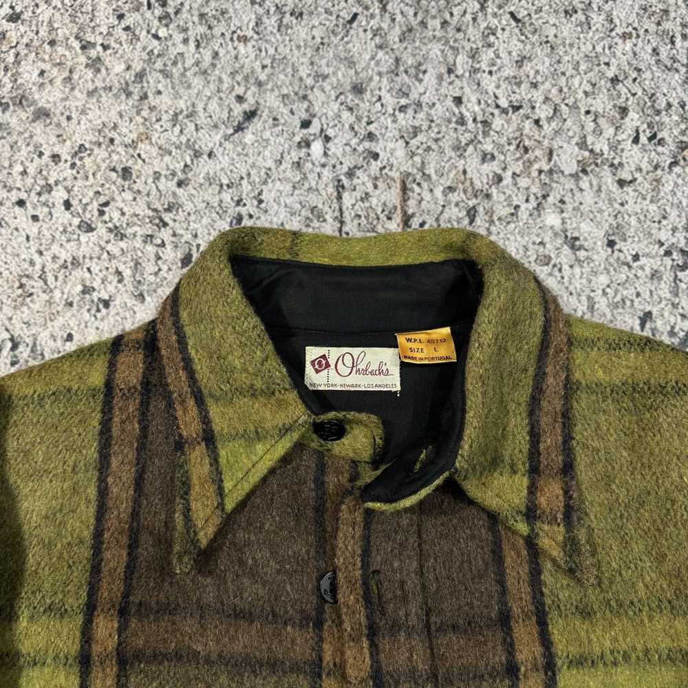 Vintage VINTAGE 60s PLAID WOOL LINEN HEAVY SHIRT - image 3