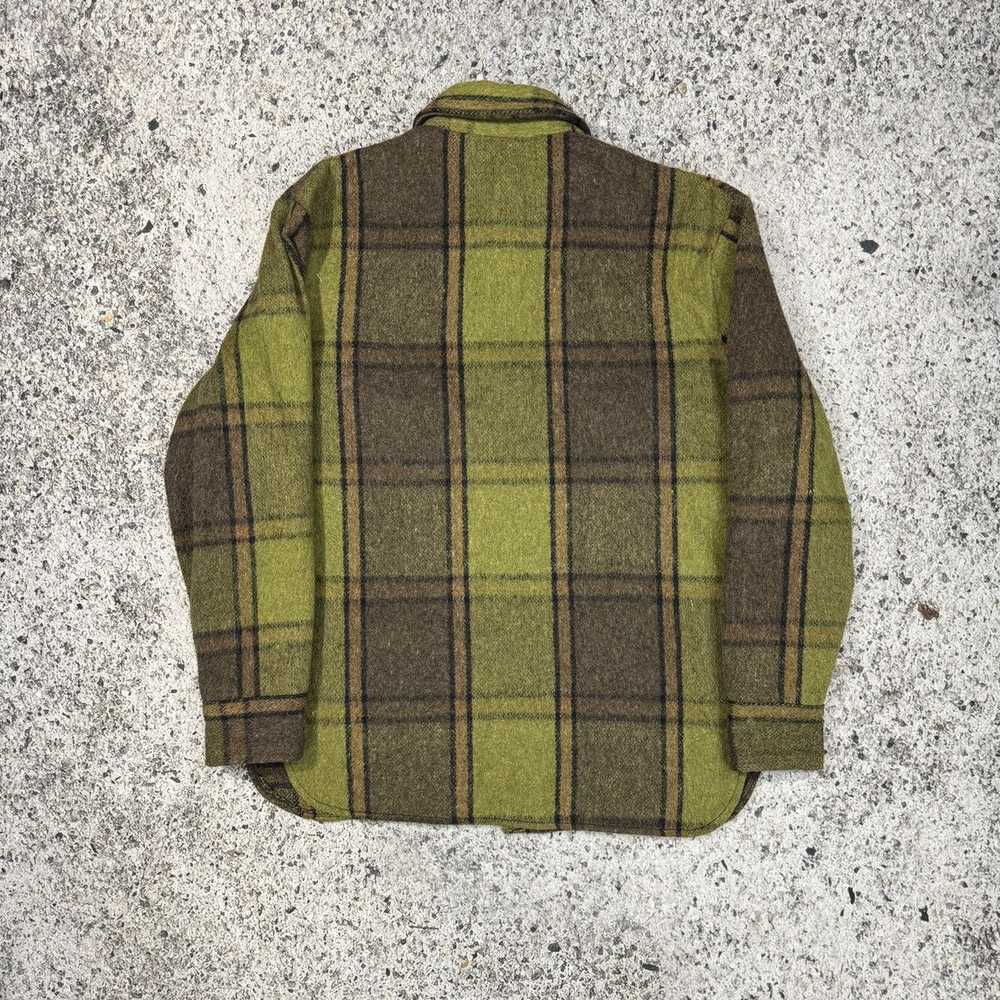 Vintage VINTAGE 60s PLAID WOOL LINEN HEAVY SHIRT - image 5