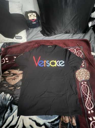 Versace Versace Muliti color Print Black Tee