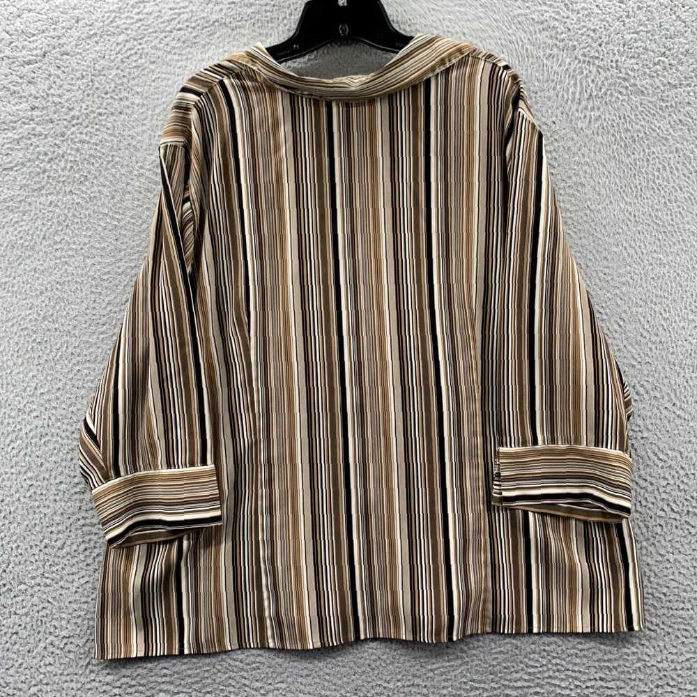 Apt. 9 Womens Striped Brown White 2X Button Up Bl… - image 2