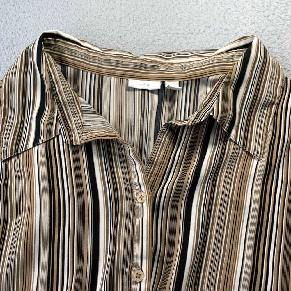 Apt. 9 Womens Striped Brown White 2X Button Up Bl… - image 5