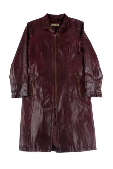 Formula Joven Merlot Faux Leather Trench