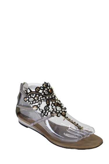 Rene Caovilla Womens Snakeskin Print Leather Jewel