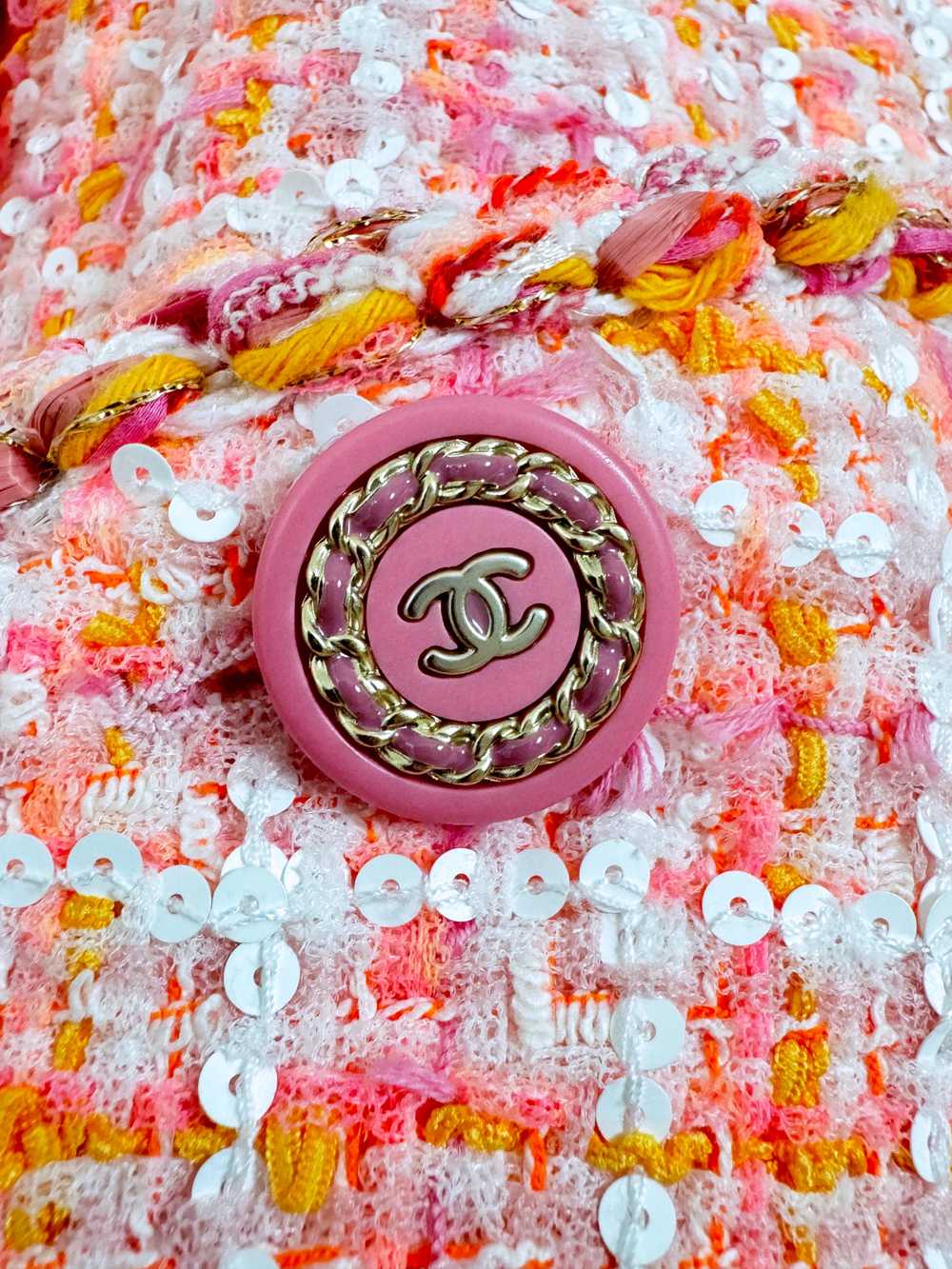 Product Details Chanel Coral Pink Longline Tweed … - image 6