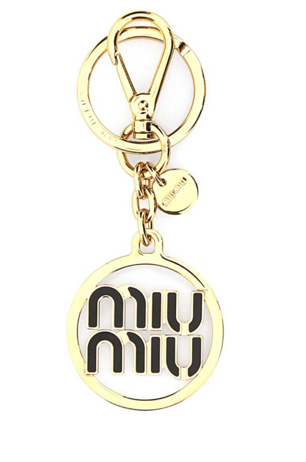 Managed by hewi Miu Miu Gold Tone Logo Keyring - image 1