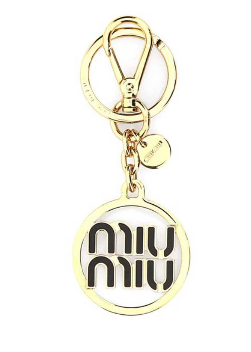 Managed by hewi Miu Miu Gold Tone Logo Keyring - image 2