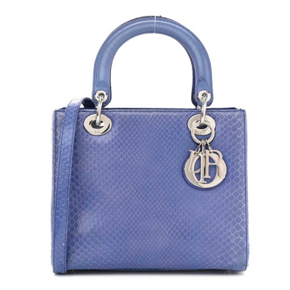 CHRISTIAN DIOR Snakeskin Medium Lady Dior Blue - image 1