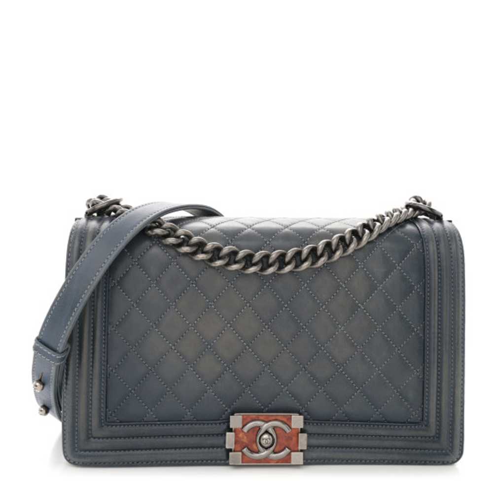 CHANEL Washed Calfskin New Medium Boy Flap Blue - image 1